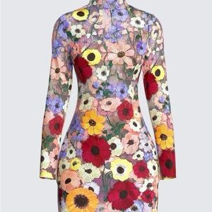 Feur Detailed Floral Dress -Taylor Swift look. 15” across chest shift style